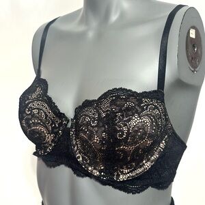 ThirdLove Black Lace Underwire Bra with Sheer Overlay